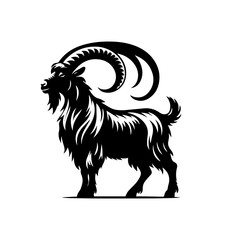 Elegant Goat Vector Illustration – Farm and Wildlife Animal Design