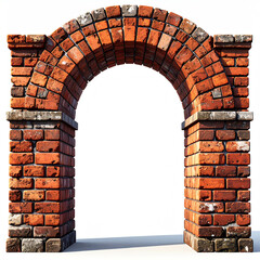 Architectural brick archway structure urban environment 3d render architectural design high-quality visualization