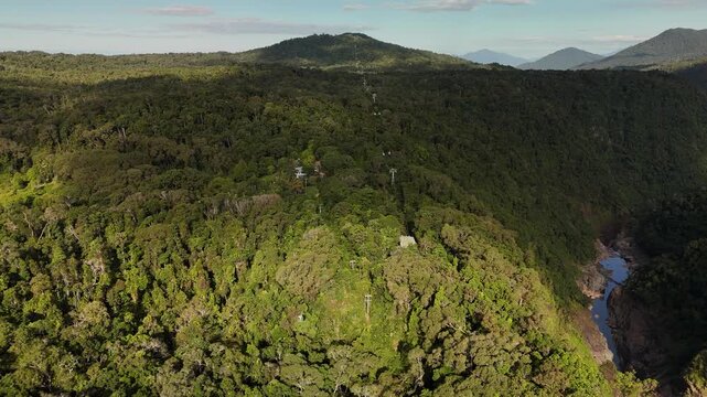 Barron Falls, Kuranda, Queensland &ndash; 4K Aerial Drone Footage of Majestic Waterfalls, Rainforest, Skyrail, and Scenic Lookouts in Barron Gorge National Park, Cairns Region, Australia