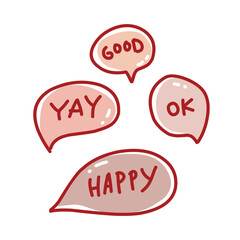 happy yay good vibes text on bubble text.eps