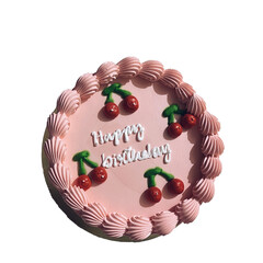 delicious birthday cake photo with white background