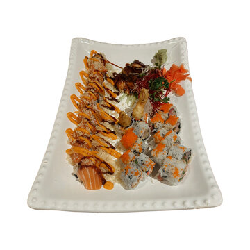Sushi beautiful tasty photography with varieties of fish and Japanese food