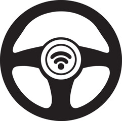 Tech-Inspired Steering Wheel with wifi Motif