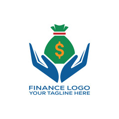 Finance Logo with Hands and Money Bag – Financial Services, Investment and Wealth Management Branding Design