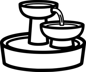 Pet water fountain outline icon vector
