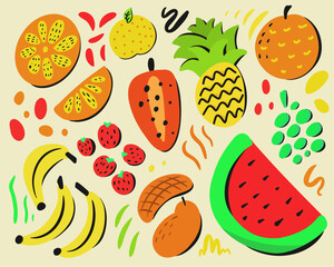 seamless pattern with fruits