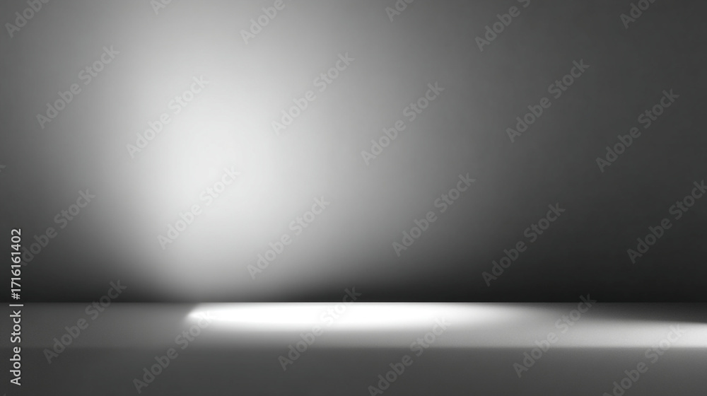 Poster monochrome studio backdrop with soft light and gradient wall background space