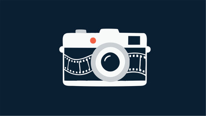Fototapeta premium simple and minimalist illustrations of Scandinavian-inspired camera. film. 