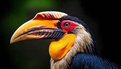 Obraz premium Close-up portrait of a colorful hornbill