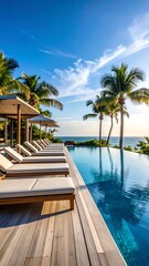 Fototapeta premium Tropical resort poolside scene (1)