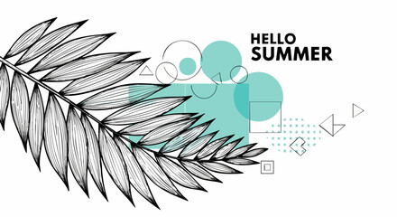 Embrace the vibrant spirit of summer with tropical leaves and playful geometric designs