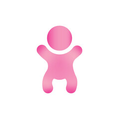 Fototapeta premium 3d baby girl and boy in pink cartoon illustration, vector baby illustration pink, 3d illustration baby vector,