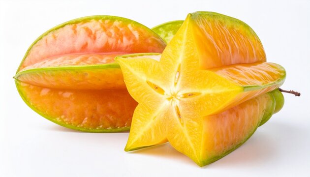Ripe Star Fruits Juicy, Sweet, Tropical Star Apples, Generated image