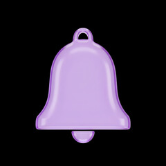 A glossy 3D bell icon glows softly against a black background. Recognized worldwide, it represents alerts, notifications, and reminders. Its sleek style makes it perfect for mobile, web, and UI design