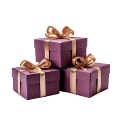 Obraz premium Gift boxes wrapped isolated on transparent background