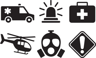 Emergency services icons help save lives and ensure safety