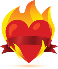 Sophisticated Abstract Burning Heart Diljale Vector EPS Vector Format