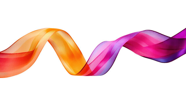 colorful ribbons on white background