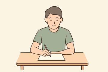 Person writing on paper