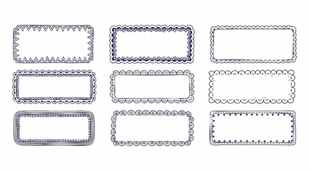Charming decorative hand-drawn frames and borders for creative projects and design elements