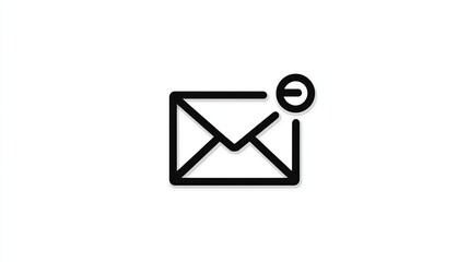 Simple black outline of an envelope with a delete icon