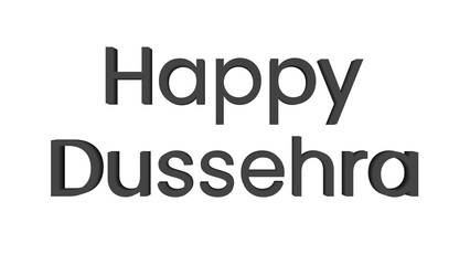 Bold Happy Dussehra sans-serif black typography, minimalist Vijayadashami greeting text design, modern Hindu festival lettering for clean holiday cards