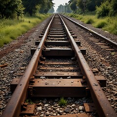 Naklejka premium railroad tracks in the countryside