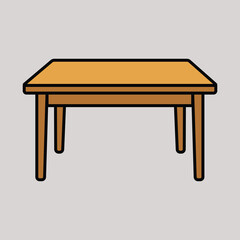 Wooden table in simple vintage design isolated 