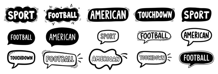 American Football Themed Doodle Lettering Set