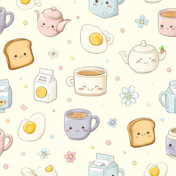 PATTERN CARTA DA PARATI COLAZIONE BAMBINI 
