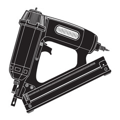 Black brad nailer Silhouette Vector, High Quality Illustration on White Background © Craftdot