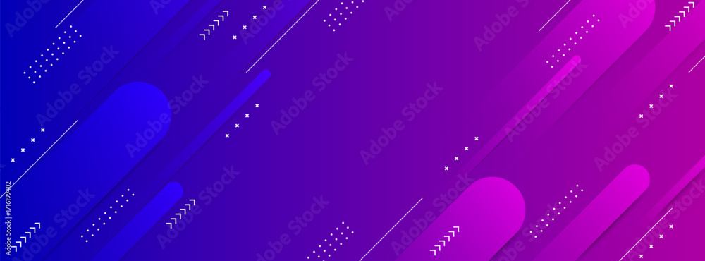 Poster modern gradient blue and pink background with geometric abstract lines, futuristic abstract flow des