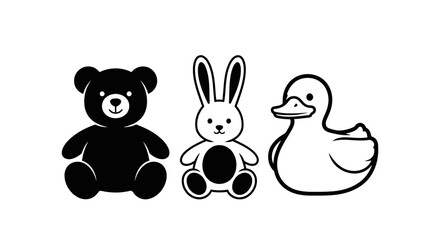 Fototapeta premium Classic Animal Baby Toys Vector Set