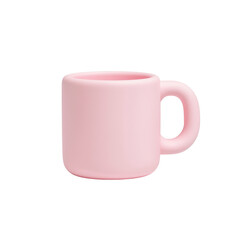 Soft Pink Mug on White Background for Minimalist Decor and Design