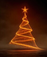 golden christmas tree