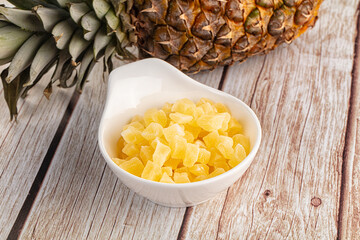 Dry yellow sweet pineapple candy