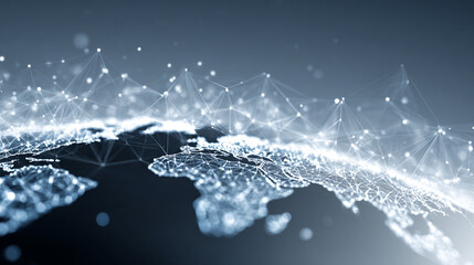 Global network connection abstract world map digital technology background