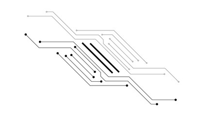 vector black and white circuit silhouette on a white background