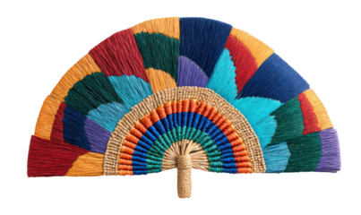 Vibrant, colorful hand-crafted fan