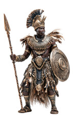 African warrior figure, ceremonial attire