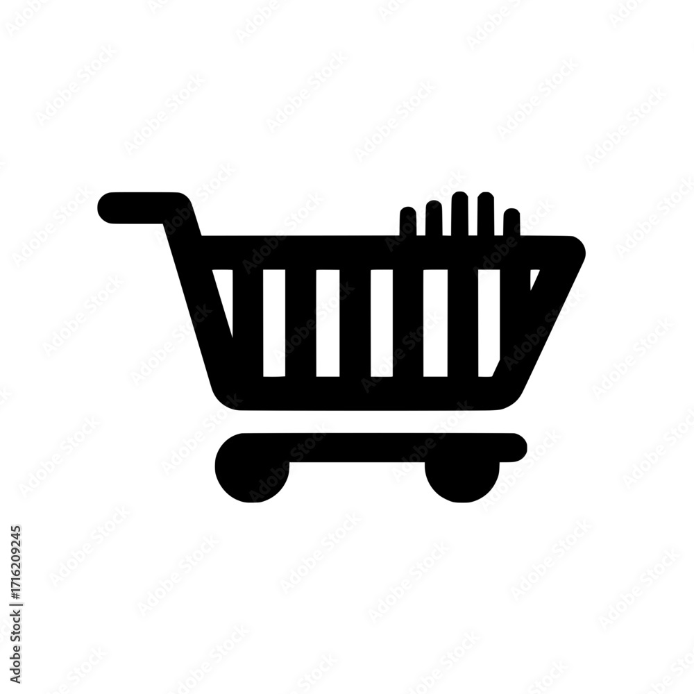 Poster vector of shopping cart with signal icon for digital connectivity and ecommerce platform status