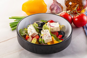 Greek salad with feta cheese