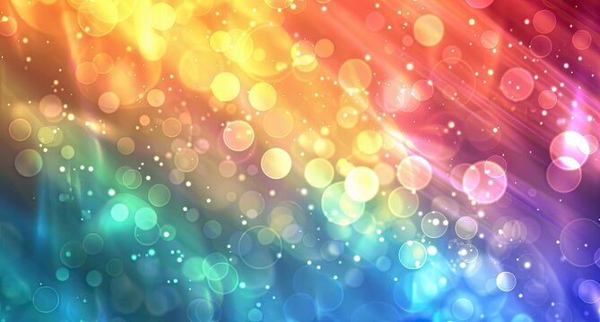 Abstract background with vibrant, multicolored bokeh lights and streaks of light creating a dynamic, energetic, and festive atmosphere - Powered by Adobe