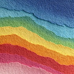 Layered torn paper rainbow gradient texture abstract background