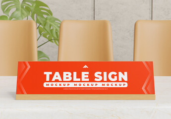 Table Sign Mockup