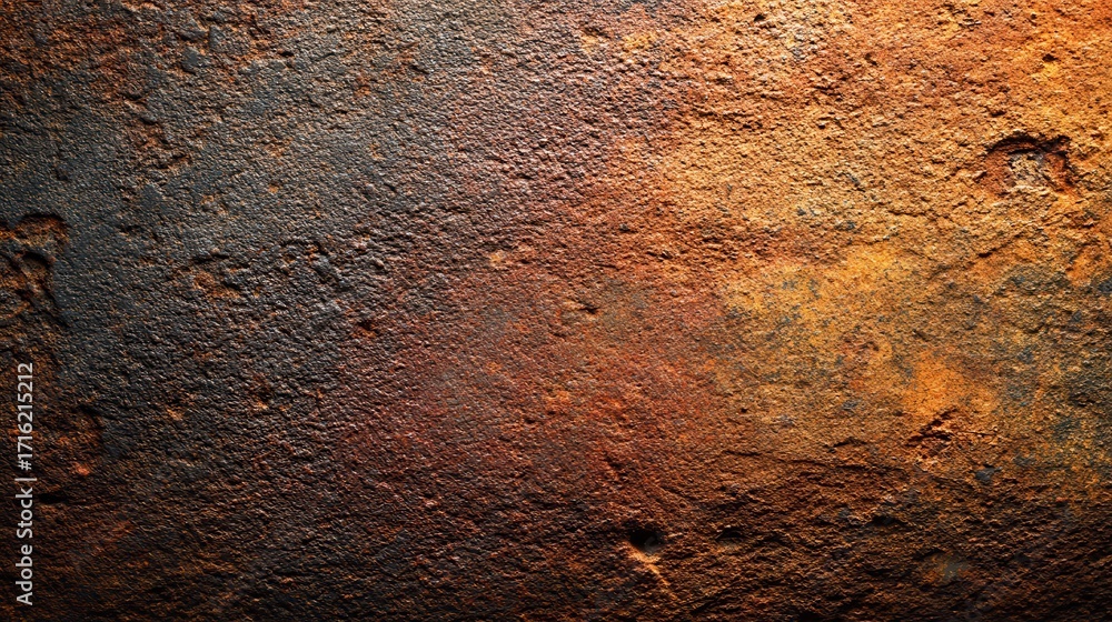 Poster rusty and textured background in shades of orange, brown, and black. use for grungy designs, adding 
