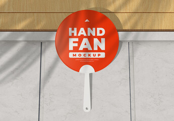 Rounded Hand Fan Mockup