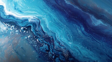 Blue water abstract swirling pattern