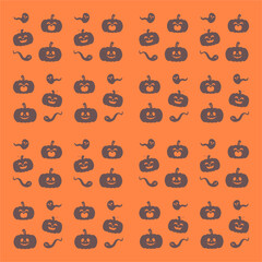 Halloween vector , seamless pattern with pumpkins