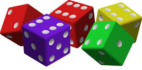 dice on blue